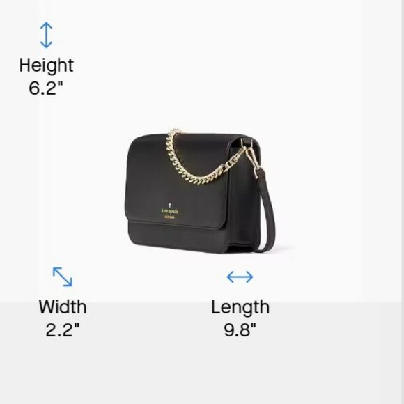 NWT Kate Spade Madison Willow Medium Flap Convertible Crossbody - Black - Picture 7 of 8